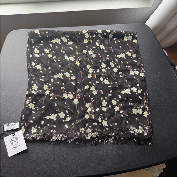 Black Floral Scarf - Picture 2 of 3